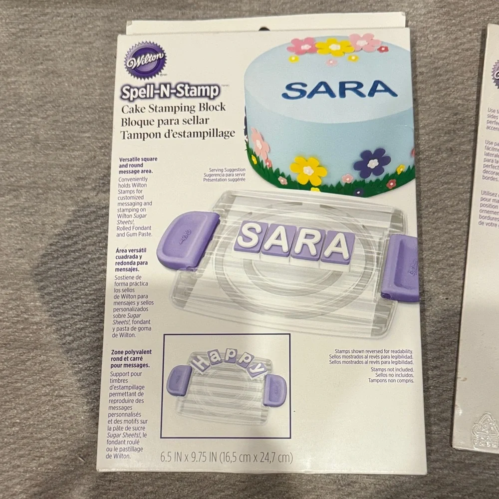 Wilton Purple Cake Stamping Block and Marking Set (letter stamps not included)